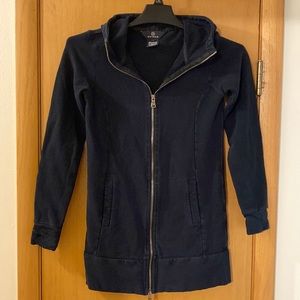 Aether Women’s Long Full Zip Hooded Sweatshirt Hoodie Black Size XS-S (1)